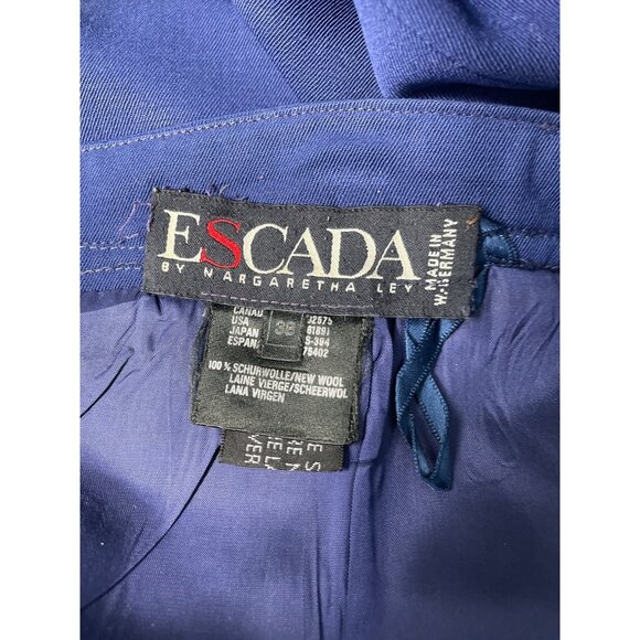 Escada Women’s Navy Blue Zip Up Knee Length Skirt Sz 38 - Picture 6 of 7